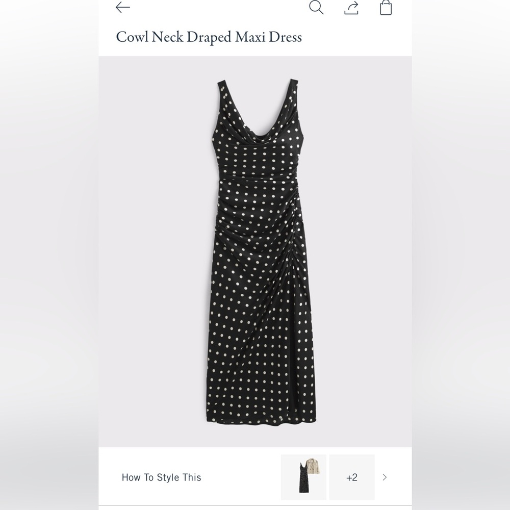 Abercrombie Cowl Neck Draped Maxi Dress - Black and White